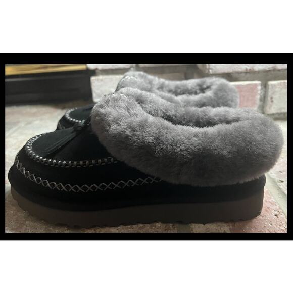Ugg Black Inddoor Outdoor Tasman Alpine Women Wool and Suede Slipper Size 9 NEW - Picture 5 of 8